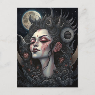 Demon Woman Queen Dark Fantasy Art Postkarte