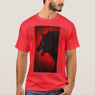 "Demonic Alpha Wolf - Red-Mit Augen-Fury Art" T-Shirt
