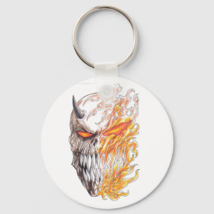 Demonic Art Head Drawing Keychain Schlüsselanhänger