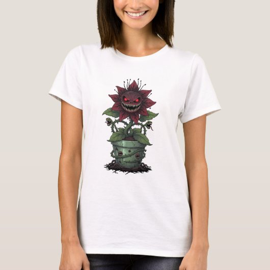 Demonic Bloodbloom in Cursed Pot T-Shirt (Vorderseite)
