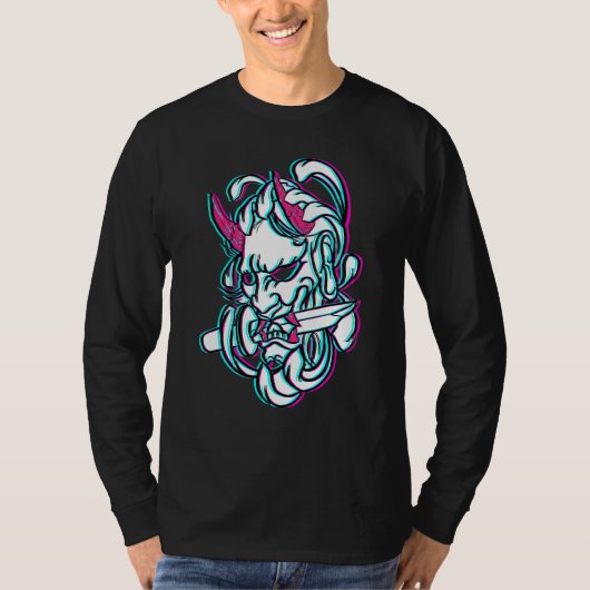 Demonic Fiend Cyber Goth Punk Ästhetik T-Shirt (Vorderseite)