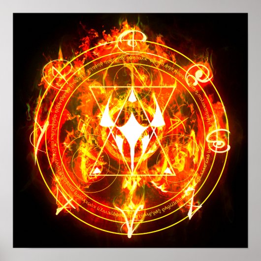 Demonic Hellfire Sigil von Chaos Infernal Red Poster (Vorne)