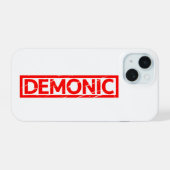 Demonische Briefmarke iPhone 15 Hülle (Rückseite (Horizontal))