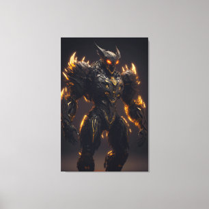Demonische Kreatur auf schwarzem Hintergrund Leinwanddruck