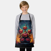 Demonische Kürbis in die Hölle feiern glückliches  Schürze (Getragen)