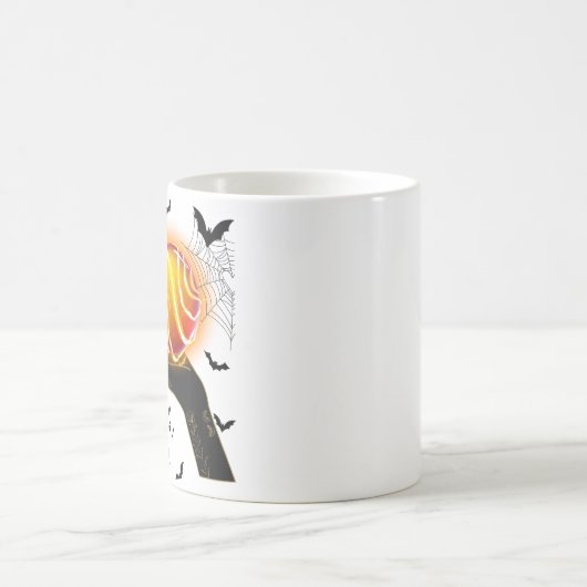 Demonischer Geist mit flammendem Kristallball | Ev Kaffeetasse (Mittel)