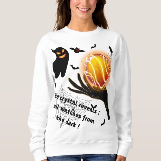 Demonischer Geist mit flammendem Kristallball Sweatshirt (Vorderseite)