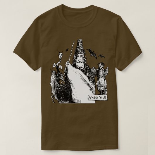 Demonischer Vorhersager der Zukunft mit magischen  T-Shirt (Design vorne)