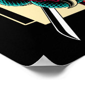 Demon's Embrace; Oni Maske und Schlange Poster (Ecke)