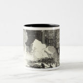 Demonstration in Jersey City Zweifarbige Tasse (Mittel)