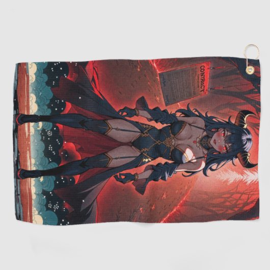 Demonstration mit Kontakt an Crossroads, Anime Dem Golfhandtuch (Horizontal)