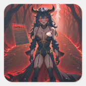 Demonstration mit Kontakt an Crossroads, Anime Dem Quadratischer Aufkleber (Vorderseite)