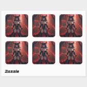 Demonstration mit Kontakt an Crossroads, Anime Dem Quadratischer Aufkleber (Blatt)