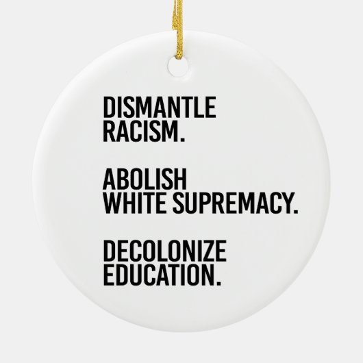 Demontieren Abolish Decolonisation Keramik Ornament (Hinten)