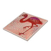 DeMorgan Ruby Luster Bird Flamingo 1880s Repro Fliese (Seite)