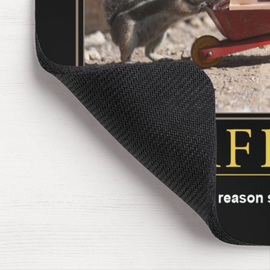 Demotivationsmousepad: Koffein Mousepad (Ecke)