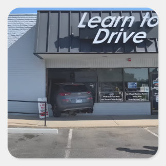 Demotivationsticker "Learn to drive" Quadratischer Aufkleber