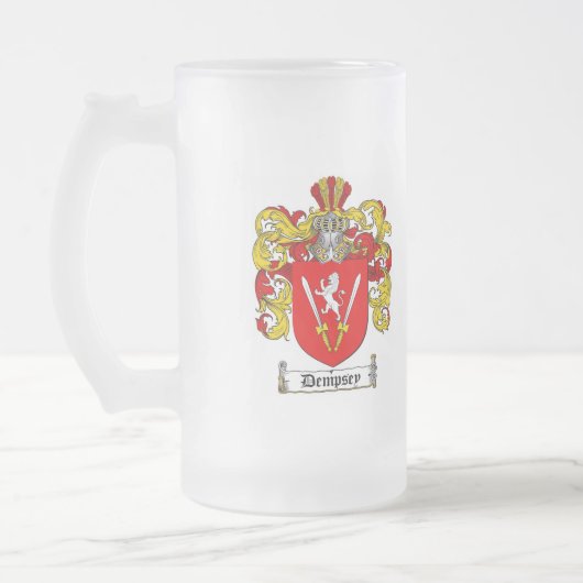 DEMPSEY FAMILIENWAPPEN - DEMPSEY WAPPEN MATTGLAS BIERGLAS (Links)