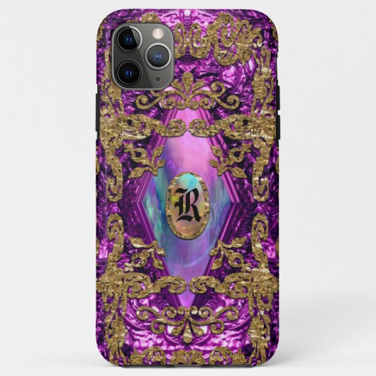 Dempsey Plum Elegant Chic Monogram Case-Mate iPhone Hülle (Rückseite)