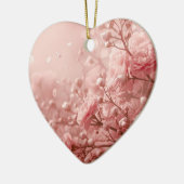 Demure Pink Flowers on a Romantic Valentine Tree Keramik Ornament (Links)