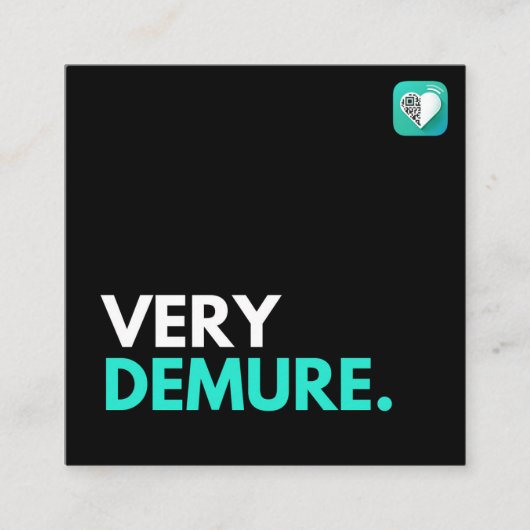 DEMURE QUADRATISCHE VISITENKARTE (Vorderseite)