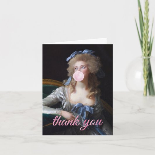 Demure with Pink Bubble Gum Dankeskarte (Vorderseite)