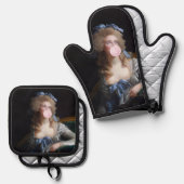 Demure with Pink Bubble Gum Ofenhandschuh & Topflappen-Set (Vorderseite/Rückseite)