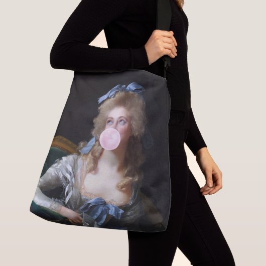 Demure with Pink Bubble Gum Tragetaschen Mit Langen Trägern (Von Nahem)