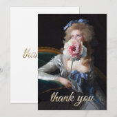 Demure with Pink Peony Dankeskarte (Vorne/Hinten)