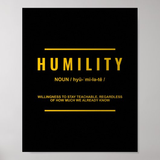 Demut Definition | Inspiration Zitat Poster (Vorne)