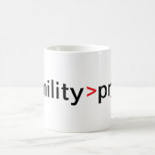 Demut ist größer als Stolz Kaffeetasse (Mittel)
