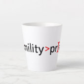 Demut ist größer als Stolz Milchtasse (Vorderseite)
