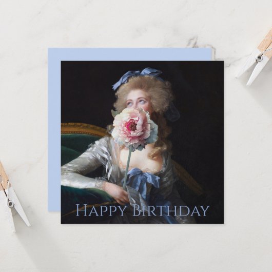 Demut mit rosa Peony Happy Birthday Karte (Vorderseite/Rückseite Beispiel)