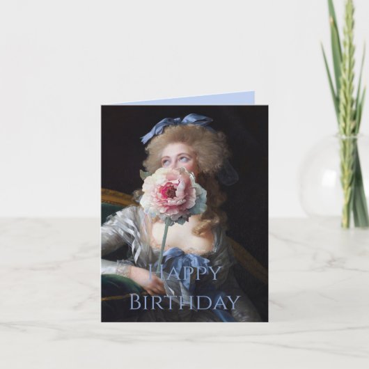 Demut mit rosa Peony Happy Birthday Karte (Vorderseite)