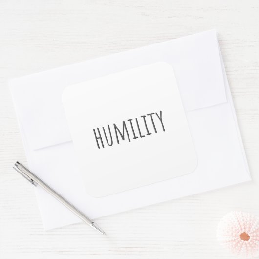 Demut Quadratischer Aufkleber (Umschlag)