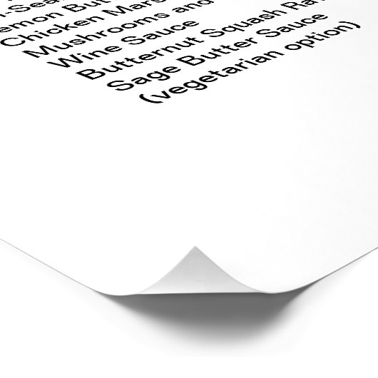 Den Augenblick genießen: Unser Menü am Hochzeitsta Poster (Ecke)