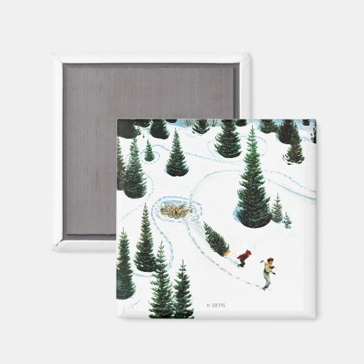 Den Baum abschneiden Magnet (Vorderseite/Rückseite)