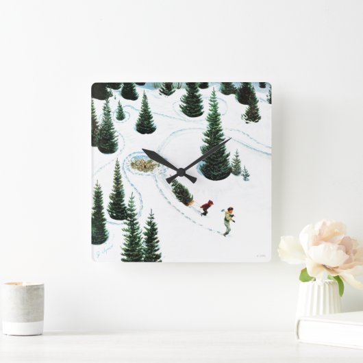 Den Baum abschneiden Quadratische Wanduhr (Zuhause)