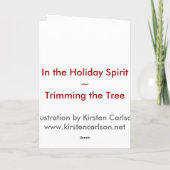 Den Baum beschneiden Feiertagskarte (Rückseite)