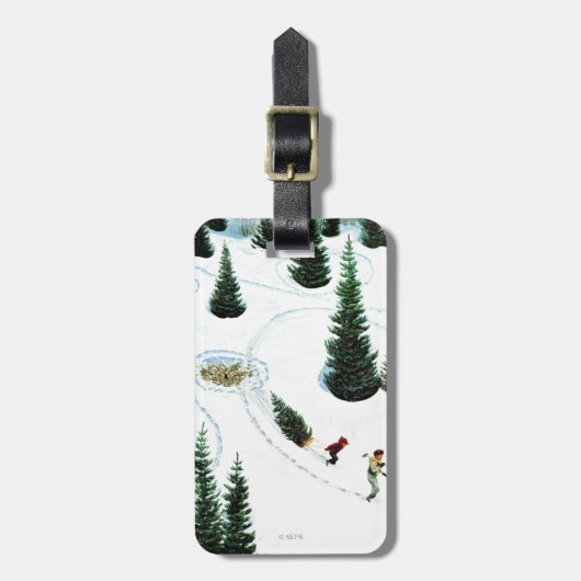 Den Baum fällen Gepäckanhänger (Vorderseite vertikal)