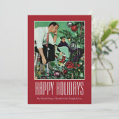 Den Baum schneiden Feiertagskarte (Stehend Vorderseite)