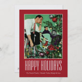 Den Baum schneiden Feiertagskarte (Vorne/Hinten)