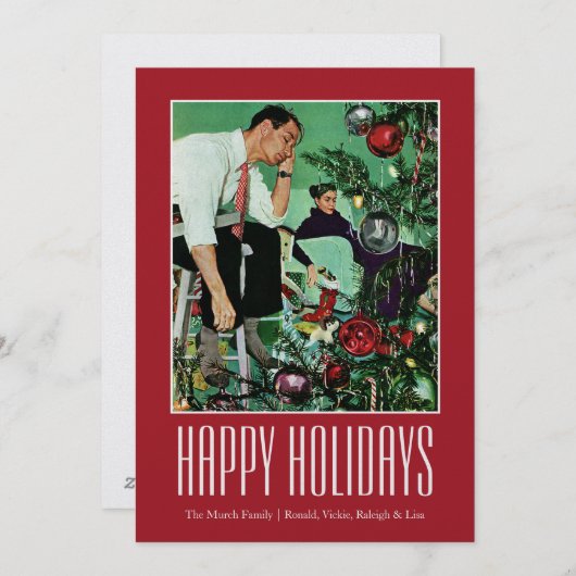 Den Baum schneiden Feiertagskarte (Vorne/Hinten)