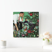 Den Baum schneiden Quadratische Wanduhr (Zuhause)