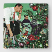 Den Baum schneiden Quadratische Wanduhr (Vorderseite)