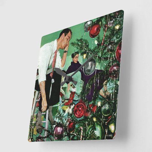 Den Baum schneiden Quadratische Wanduhr (Winkel)