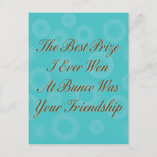 den besten Preis, den ich je in Bunco gewonnen hab Postkarte