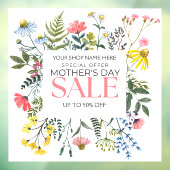 Den Blumenmarkt für den Verkauf an den weißen Mutt Fensteraufkleber (Blatt 3)