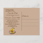 Den Broomstick springen - Save the Date Ankündigungspostkarte (Rückseite)