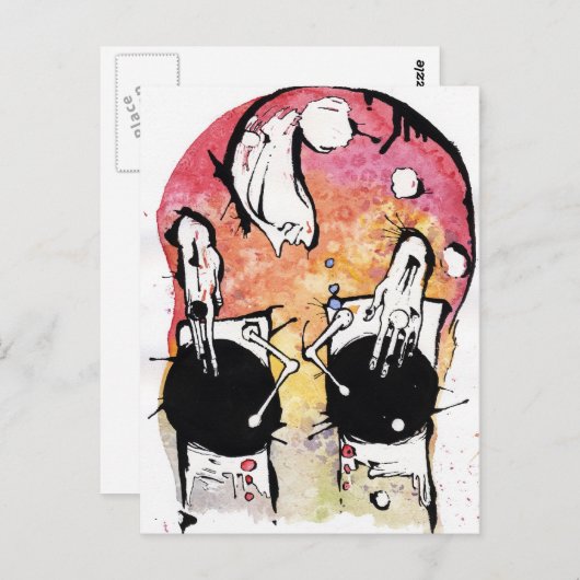 den Drehgeber Postkarte (Vorne/Hinten)